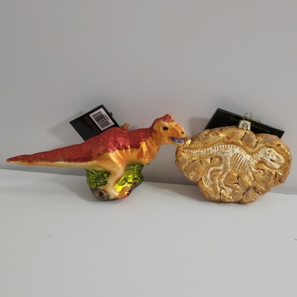 Robert Stanley Other - Robert Stanley Christmas glass ornaments dinosaur & fossil set nwt